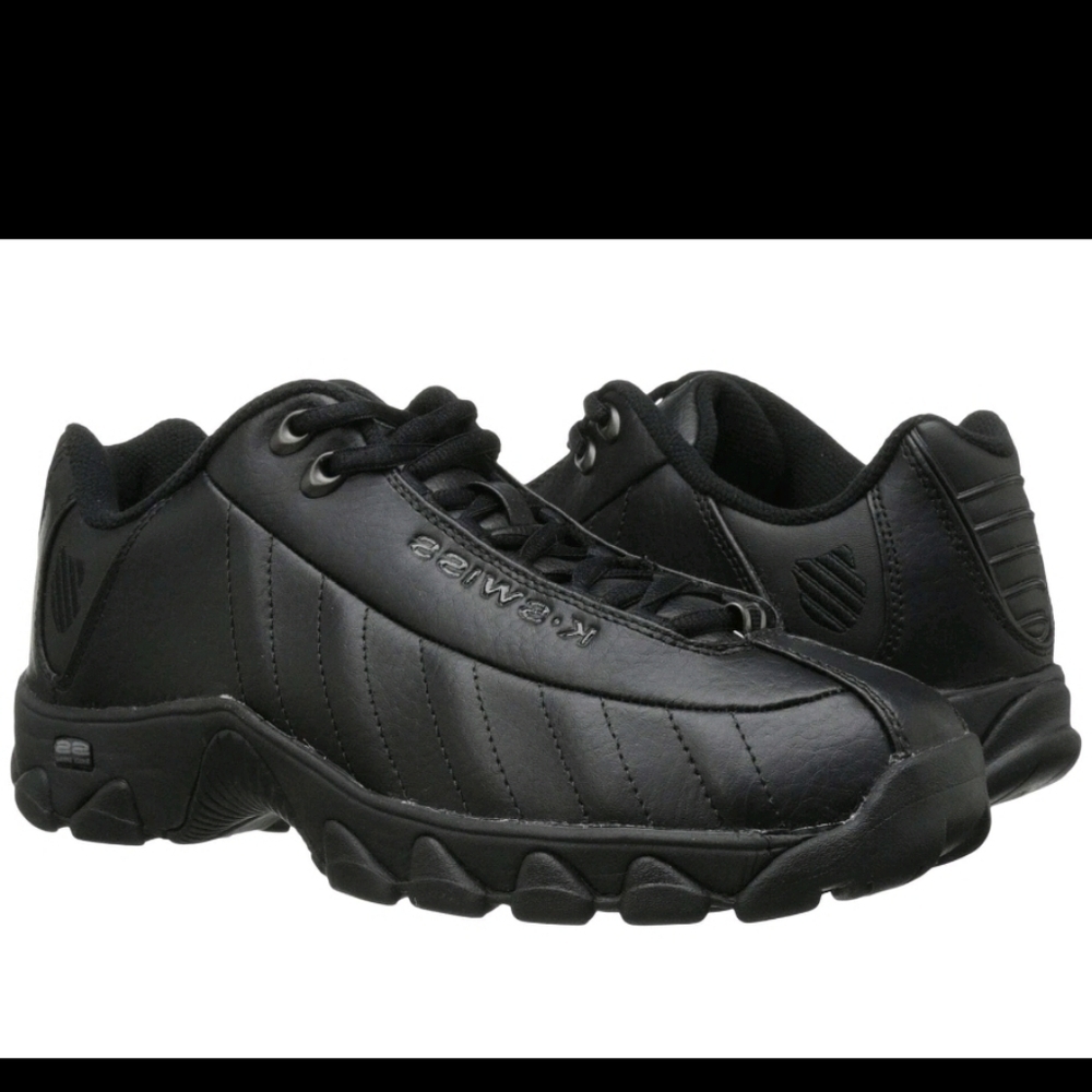 K-Swiss ST329 CMF Men's Leather Shoes Black - ( Medium Fit) - Picture 2 of 6